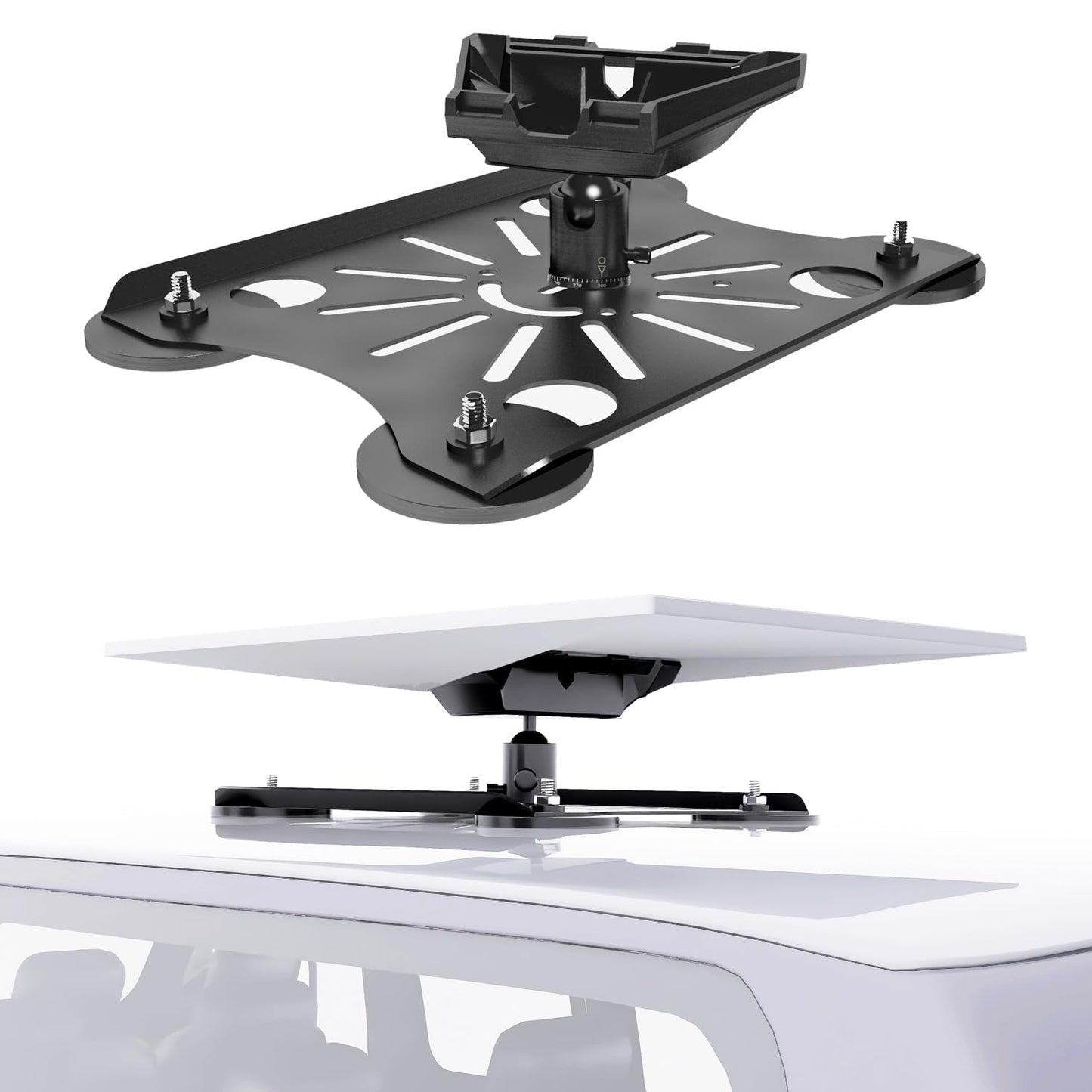 Adjustable Starlink Gen 3 Roof Mount, Ybervont Starlink Mounting Kit Gen 3, Starlink Magnetic Mount for Starlink Internet Kit Satellite, Starlink Magnet Mount with Adjustable Pan-Tilt