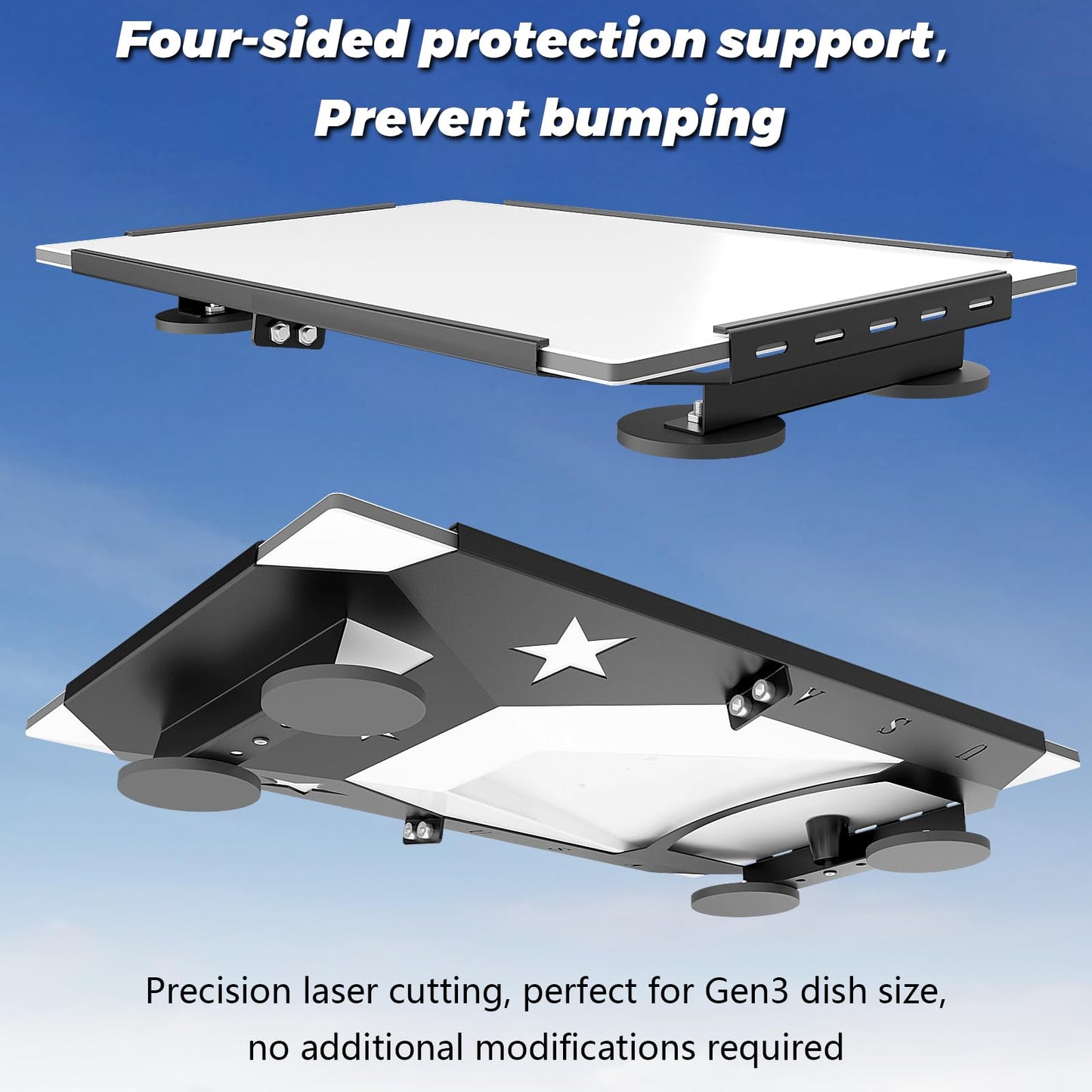 Ybervont Starlink Gen 3 Flat Mount Kit, Starlink Standard Dish Magnetic Quick Release Roof Mount Kit for RV, Vans, Boat, Overlanding