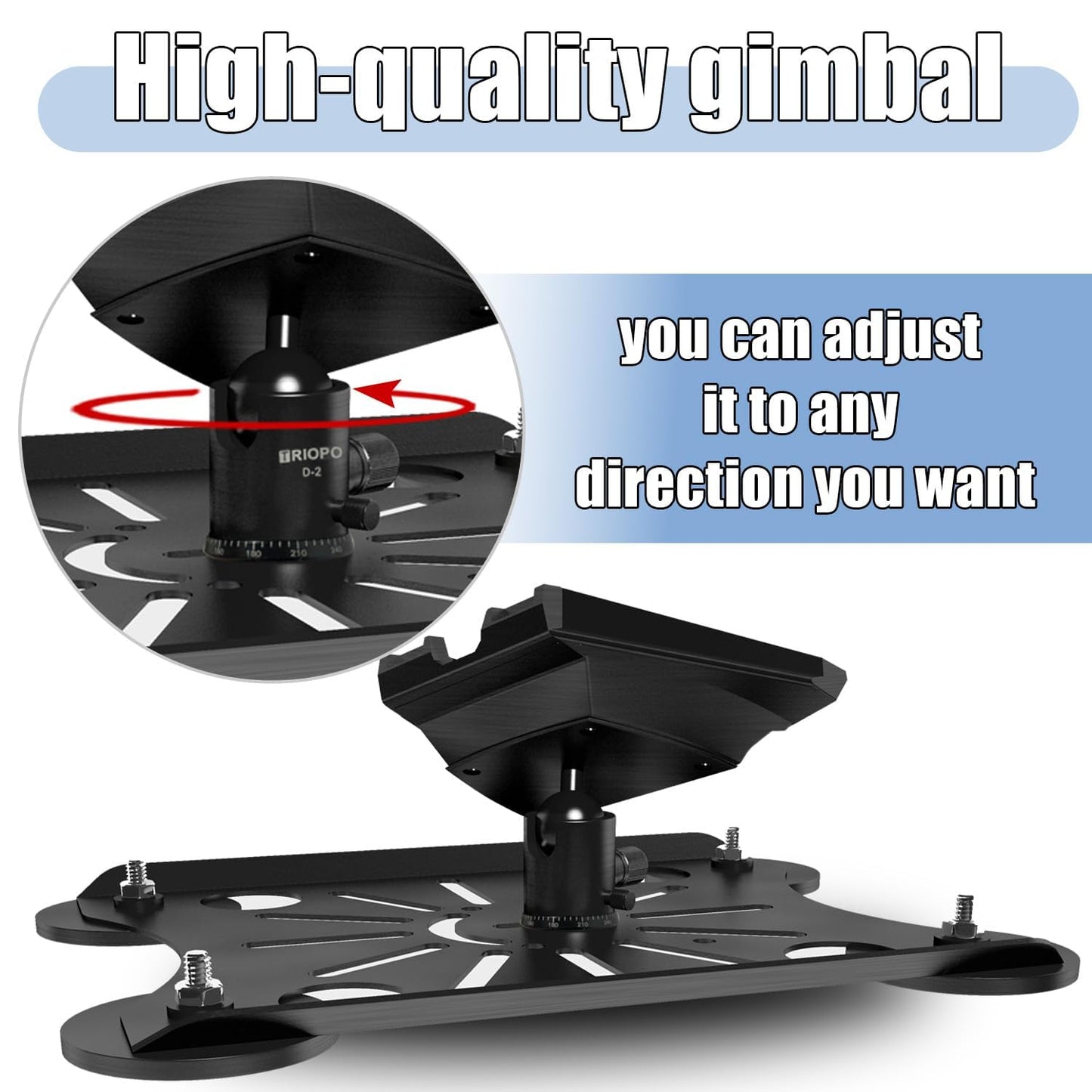 Adjustable Starlink Gen 3 Roof Mount, Ybervont Starlink Mounting Kit Gen 3, Starlink Magnetic Mount for Starlink Internet Kit Satellite, Starlink Magnet Mount with Adjustable Pan-Tilt