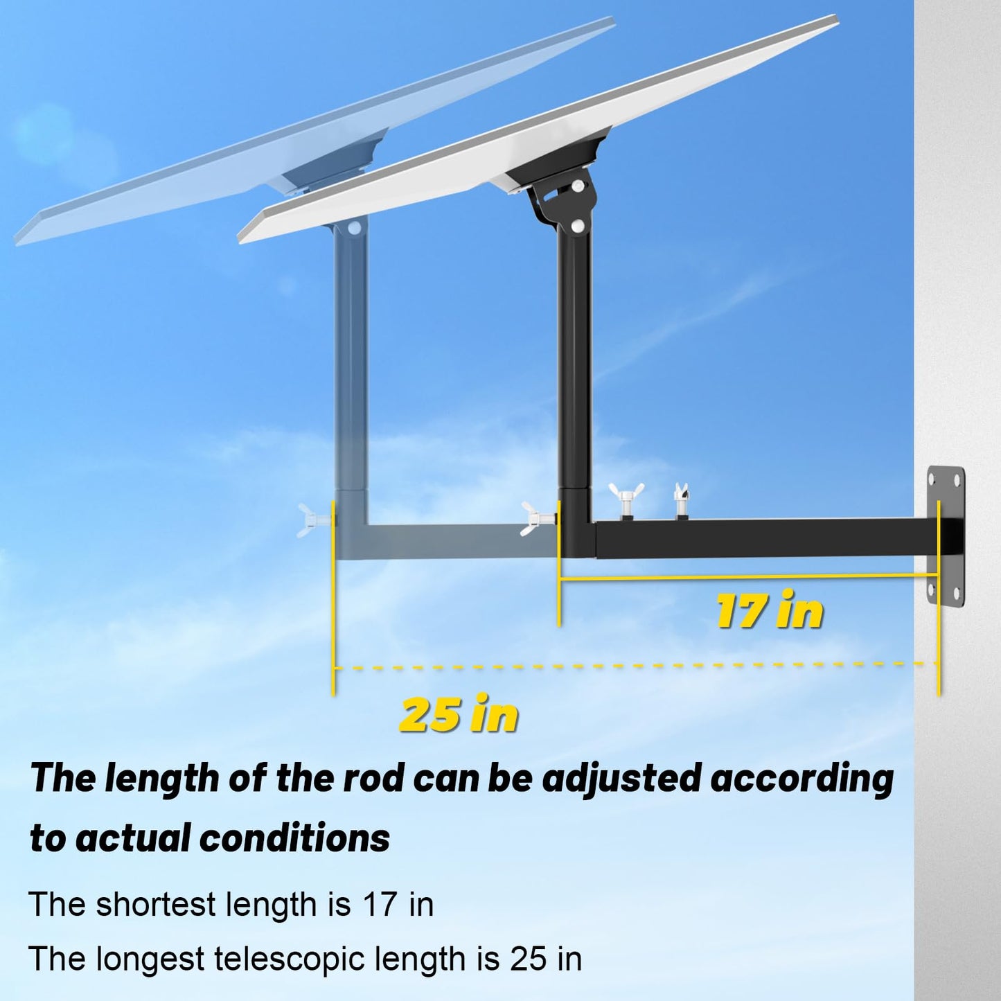 Ybervont Starlink Gen 3 Mount with Adapter, Extension-Type Heavy Duty Starlink Long Wall Mount, StarLink Pole Mount, Mounting Kit for Starlink Gen 3 Internet Kit Satellite